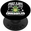 Funny Crocodile Hunter Costume Adult Des Solo un ragazzo che ama i coccodrilli Divertente coccodrillo PopSockets PopGrip Adesivo