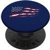 Cool Fishing Tees Bandiera USA Bass Fishing PopSockets PopGrip Adesivo