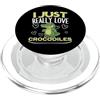 Funny Crocodile Hunter Costume Adult Des Adoro davvero i coccodrilli Divertente coccodrillo PopSockets PopGrip per MagSafe
