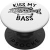 Cool Fishing Tees Baciare il mio basso PopSockets PopGrip Adesivo