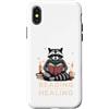 Bookworm Raccoon Reading Healing Custodia per iPhone X/XS Leggere invece di guarire carino procione amante dei libri