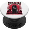 Chow Chow Puppy Lover PS Divertente retrò giapponese Dogzilla nero Chow Chow amante dei cani PopSockets PopGrip Adesivo