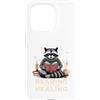 Bookworm Raccoon Reading Healing Custodia per iPhone 15 Pro Leggere invece di guarire carino procione amante dei libri