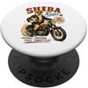 Shiba Inu DIGOR shop Shiba Inu giocare calcio calcio giro moto DIGOR PopSockets PopGrip Adesivo