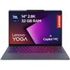 Lenovo Yoga Slim 7i Ultra Aura Edition Copilot+ PC Notebook 14 2.8K OLED Touch, Intel Core Ultra 7 355, 32GB RAM, 1TB SSD, WiFi 7, Windows 11 Home, per Lavoro, Studio e Creatività
