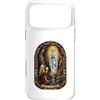 Holy Art Custodia per iPhone 17 Pro Max Nostra Signora Di Lourdes Mariano Cattolico Gotico Mosaico Icona Arte