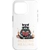 Bookworm Raccoon Reading Healing Custodia per iPhone 16 Pro Leggere invece di guarire carino procione amante dei libri