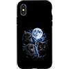 Spooky Cat Vibes Apparel Custodia per iPhone X/XS Gatti gotici neri spettrali divertenti miao ululando luna gatto meme