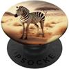 PM-Artistic La zebra nella savana Libertà nella natura PopSockets PopGrip Adesivo