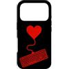 Merch For Gamers Custodia per iPhone 17 Pro Tastiera da gioco per PC con palloncino a cuore rosso divertente per incontri con amore