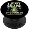 Funny Crocodile Hunter Costume Adult Des Adoro davvero i coccodrilli Divertente coccodrillo PopSockets PopGrip Adesivo