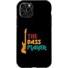 Retro Music Design Custodia per iPhone 11 Pro The Bass Player - Basso elettrico effetto invecchiato, stile retrò