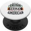 Dual Heritage Shamrock Clover Designs Metà Irlandese Metà Tedesco Irlandese Tedesco PopSockets PopGrip Adesivo