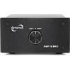 Dynavox AMP-S MKII - Commutatore amplificatore e scatola in metallo, per amplificatori stereo e surround, collegamento tramite spina a banana o connettore a clip, colore: Nero