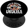 Funny Ukulele Musician Hawaiian Music Ap La vita è migliore con un lettore musicale hawaiano ukulele PopSockets PopGrip Adesivo