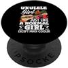 Funny Ukulele Musician Hawaiian Music Ap Non sottovalutare mai una ragazza con un musicista di ukulele PopSockets PopGrip Adesivo
