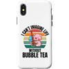 Retro Pig I Can't Imagine Life Without B Custodia per iPhone X/XS Simpatico maiale retrò Non riesco a immaginare la vita senza Bubble Tea