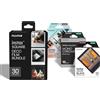instax SQUARE DECO film bundle pellicole, 30 scatti, 3 pacchi da 10 scatti, motivo bordo Black, Sunset e pelicole Monchrome