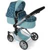 Bayer Chic 2000® - Passeggino combinato 2 in 1, motivo: asterisco turchese, pieghevole, manico regolabile in altezza 47-78 cm, bambole fino a 52 cm, 4-8 J