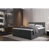 TRADA Letto Contenitore Matrimoniale con Contenitori e Materasso Pocket H3 - Elegante Letto PALERMO con Materasso e Topper - Grigio Scuro - 160 x 200 cm