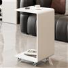 ZYHNNKL Tavolino in Acrilico con Ruote, Tavolino Multiuso Trasparente a Forma di C, Tavolo da Scrivania, Tavolo per Laptop per Soggiorno, Camera da Letto, Balcone, Patio(White,30x30x65cm)