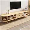 BTM Mobile Porta TV per Soggiorno con Spazio di Archiviazione + Piano Rotondo, Mobiletto TV con 2 Cassetti, 175 x 40 x 42 cm, Rovere