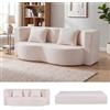 COSTWAY 2 in 1 Divano Letto Pieghevole, Divano a 2 Posti in Pile Teddy con 2 Cuscini Comodi, Nessun Montaggio, Divanetto Convertible Moderno per Soggiorno Camera Ospiti, 192,5x84x62 cm (Bianco)