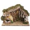 Ferrari & Arrighetti Capanna Presepe con Steccati e Fontana, 220V, per Statuine Fino a 12 Cm Non Incluse, Legno, 35 x 16 x 25 Cm