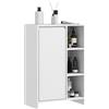 HOMCOM Mobiletto Bagno con 3 Ripiani Aperti Mobile Bagno 53x30x80cm Bianco | Armadietto a un'Anta, Mensola Interna Regolabile