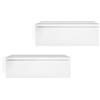 KOMTO Comodino Sospeso con Cassetto Bianco - 2 Set Comodini Sospesi Camera da Letto Mensola da Muro con Cassetto | Monaco 42 x 30 x 15 cm