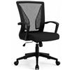 unycos - Sedia da Ufficio o Scrivania Ergonomica Reclinabile con Schienale Curvo【Supporta fino a 150 kg】 Rotazione 360°, Rete Traspirante, Altezza Regolabile 87-97 cm (Nero)