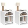 IDMarket - Set di 2 comodini organici Alesia, Legno Bianco, 2 nicchie