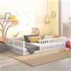 CADANI Letto Montessori TESO 120x200 - 200 kg portata, ingresso regolabile, rete arrotolabile, letto-bambini bianco