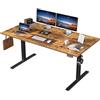 Agilestic Scrivania regolabile in altezza 160 x 80 cm, stabile scrivania regolabile in altezza elettrica con controllo a mano in memoria, seduta ergonomica in piedi, tavolo per computer, marrone