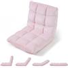 COSTWAY Sedia da Pavimento, Cuscino Imbottito da Terra con Schienale Reclinabile a 14 Livelli, Poltrona Pieghevole Relax, Lettura, Yoga e Meditazione, per Soggiorno, Camera da Letto (Rosa Chiaro)