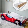 Kids Collective Lettino con materasso 80 x 160 cm, lettino per bambini con rete a doghe 80 x 160 cm, letto per bambini da corsa Spider