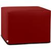 ARKETICOM Dado Pouf Poggiapiedi CUBO Ecopelle Sfoderabile Puff Bordeaux 55 cm