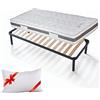 EVERGREENWEB MATERASSI & BEDS Evergreenweb - Kit Rete e Materasso Una Piazza e Mezza 120x200 Memory Foam Alto 20 cm Sfoderabile + Cuscino Gratis, Set Letto Materasso Effetto Massaggiante Rete a Doghe in Legno Ortopedica Offerta