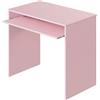 Arreditaly Scrivania Per Cameretta Postazione Desk PC Studio Ufficio Design Moderno Con Piano Scorrevole Piedini ABS Ideale Per Studio Compiti E Lavoro Quotidiano 90 x 54 x 79 Cm (Rosa)