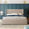 WOBOPCG Letto matrimoniale imbottito 160x200 cm, Letto matrimoniale contenitore idraulico con rete a doghe, Letto funzionale, Letto per giovani, Letto boxspring 160x200 cm con spazio di archiviazione
