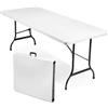 milani home MilaniHome.it - Tavolo Catering Rettangolare in Metallo E ABS Bianco 240x76 con Gambe Pieghevoli in ABS per Ristorante Matrimoniodi coloreBianco