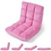 COSTWAY Sedia da Pavimento, Cuscino Imbottito da Terra con Schienale Reclinabile a 14 Livelli, Poltrona Pieghevole Relax, Lettura, Yoga e Meditazione, per Soggiorno, Camera da Letto (Rosa)