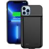 FLSTOR Custodia con batteria per iPhone 13 Pro Max, ricaricabile da 8500 mAh e resistente, comoda custodia di ricarica, durata extra della batteria per iPhone 13 Pro Max (solo per 6,7 pollici