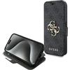 GUESS GUBKP15L4GMGGR Custodia per iPhone 15 PRO 6.1, con Logo in Metallo, Colore: Grigio