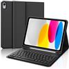 IVEOPPE Cover con Tastiera per iPad A16 11 Generation 2025/10 Generazione 2022, Italiano QWERTY Tastiera per ipad 11Gen 11pollici/ipad 10Gen 10.9, con Senza fili Staccabile Custodia con Portapenna, Nero