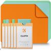 K&F CONCEPT Panni in Microfibra Ispessiti 250g per Obiettivi, Occhiali, Schermi e Tablet - 6 Pezzi (15x18 cm) - Arancione, Verde, Blu