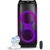 Ibiza - Pacchetto altoparlante COLUMBA1200 Active Autonomo USB Bluetooth 1200W - 2 Effetti di Luce Rotante Discoteca Serata Musica Compleanno