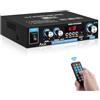 sikkeby Amplificatore HiFi,2.0 Canali Amplificatore Audio,AK35 Mini Bluetooth 5.0 Stereo Digitale Amplificatore 300W HiFi Amplificatore di Potenza con Basso, Sintonizzatore Treble per Altoparlante Home