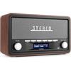 Audizio Foggia, Retro Radio, DAB Plus Radio, Bluetooth, Alimentazione a batteria, Radiosveglia, FM, 20 slot di memoria, AUX, Allarme Radio Cucina Vintage, Grigio