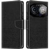 Shantime Custodia in Pelle PU a Righe Compatibile con IIIF150 B3 Pro 5G, Cover Portafoglio con Chiusura Magnetica, Scomparti Carte e Funzione Stand (Nero)